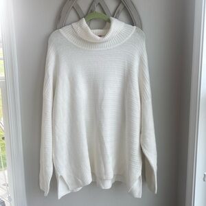 VINCE CAMUTO oversized  White Knit Long Sleeve Turtle Neck Sweater XXL NWT